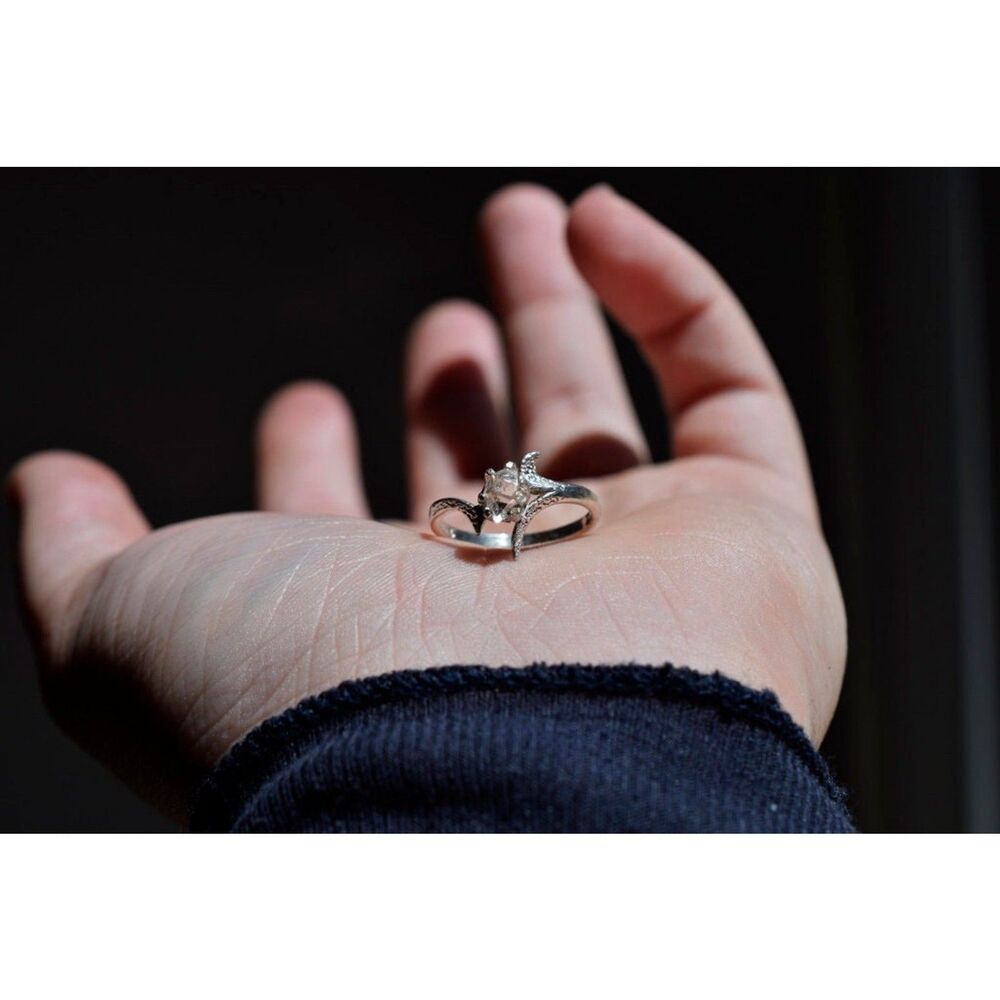 Small Herkimer Diamond Engagement Ring Size 6 Avello